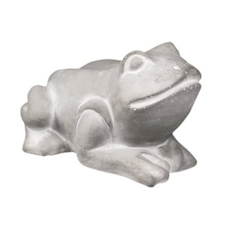 CLASSIC ACCESSORIES Cement Frog Statue in Resting Position Washed, Gray VE2674326